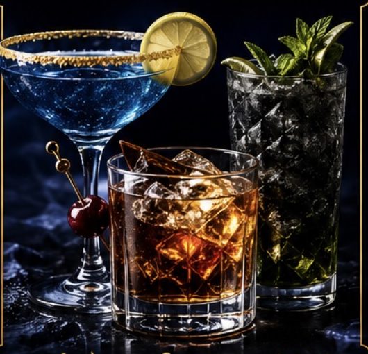 Cocktails from the mobile bar