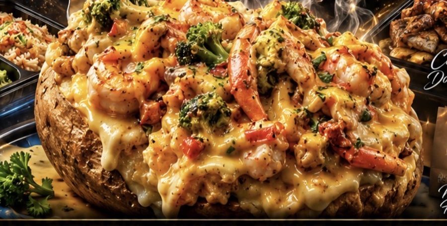 Sweet Pea's seafood stuffed potato